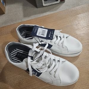 NEW Chaps Hodge Ross Mens Lace Up Sneakers Shoes Cream White/Navy Size 10